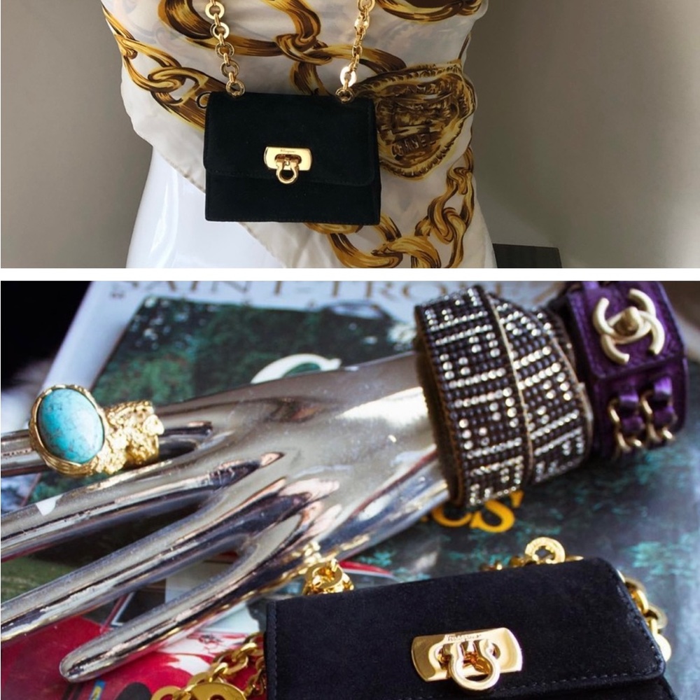 AUTH SALVATORE FERRAGAMO GANCINI LOCK MINI BAG bc